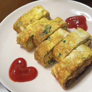 カラフルな厚焼き卵❤ほんのり甘くて可愛い卵焼き